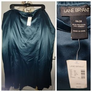 NWT Lane Bryant teal mermaid style maxi skirt size 26/28